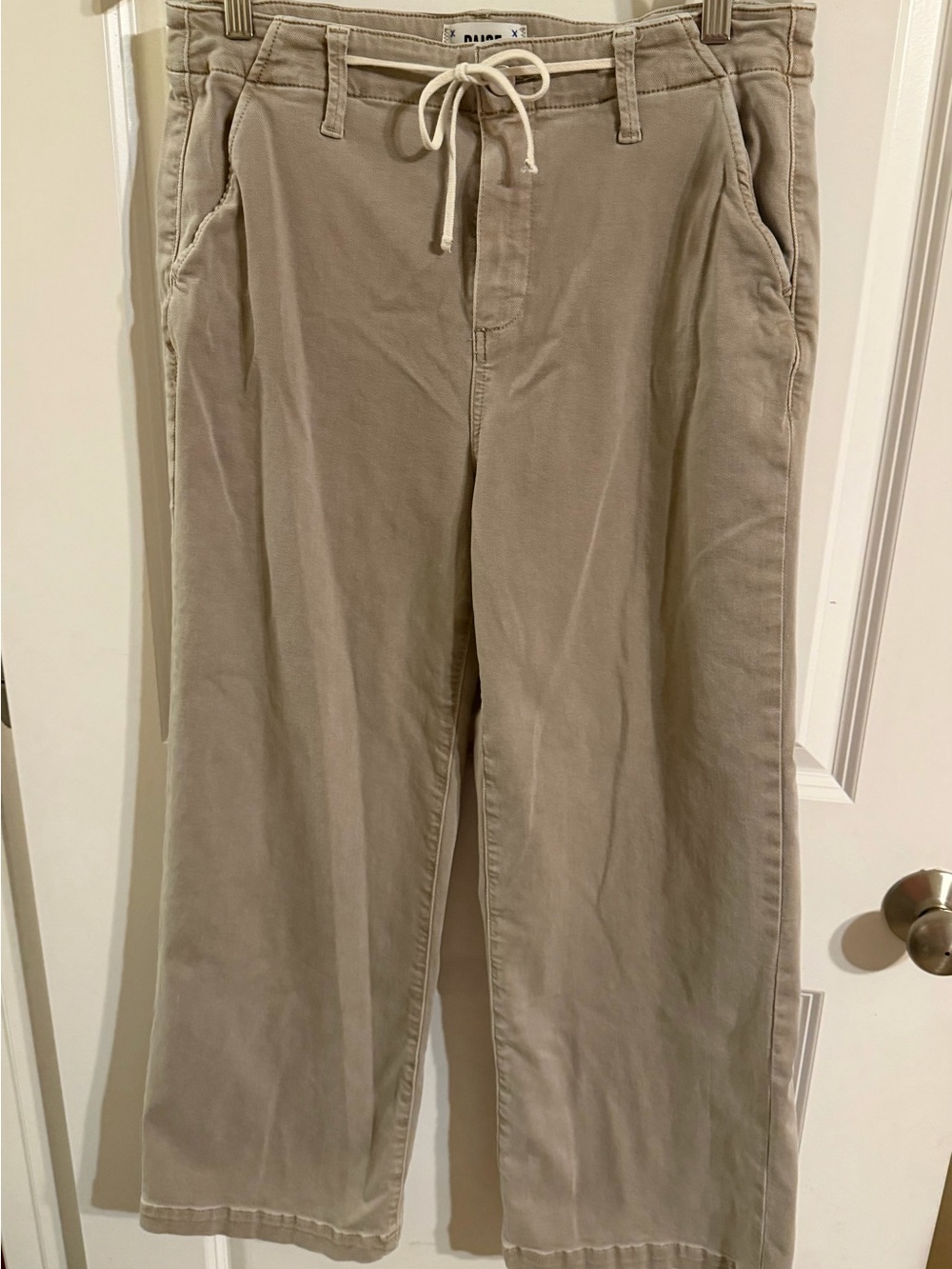 PAIGE Women's Tan Drawstring Jeans
